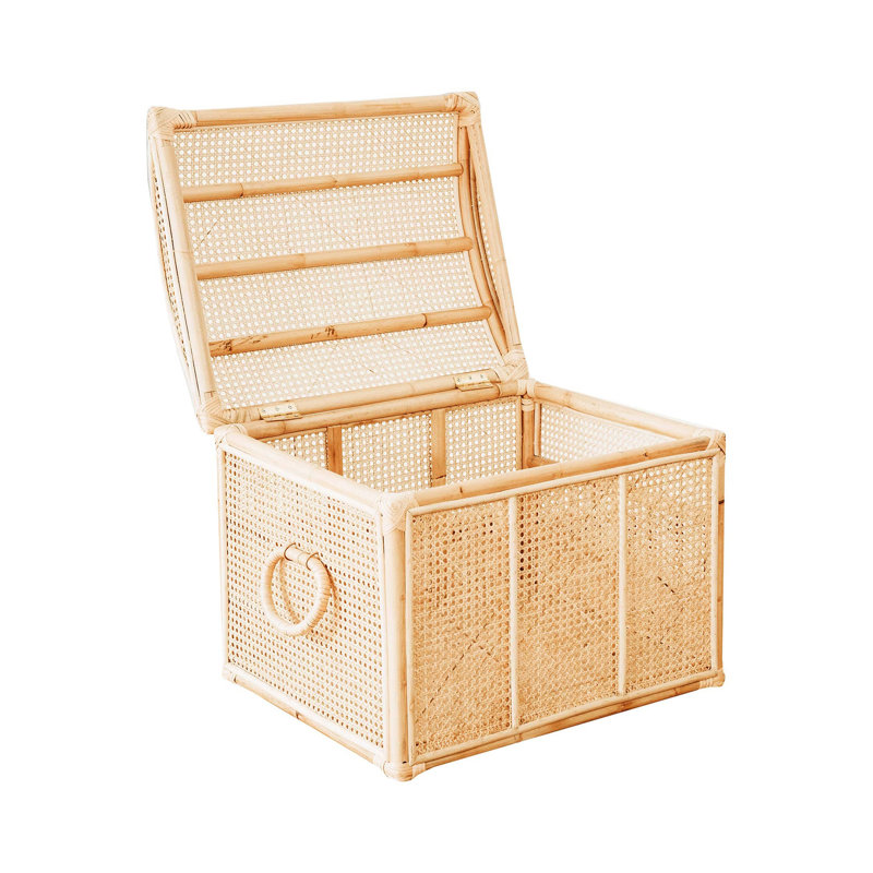 Woven Jute Wicker Rattan Coastal shops Storage Trunk Chest Bench! 26x18x17in Small hol